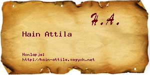 Hain Attila névjegykártya